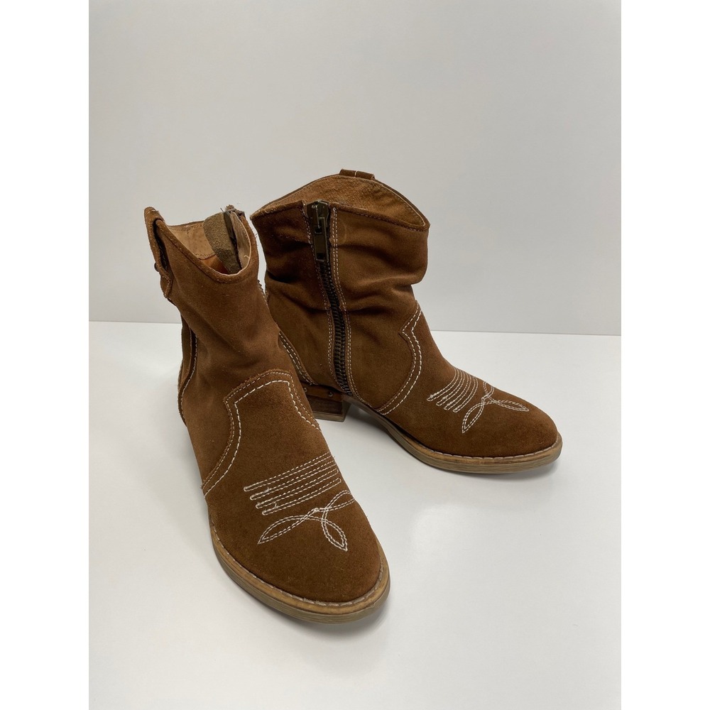 Sundance Etta Tan Suede Western Ankle Boots Slouchy Boho Festival Booties 7.5 38